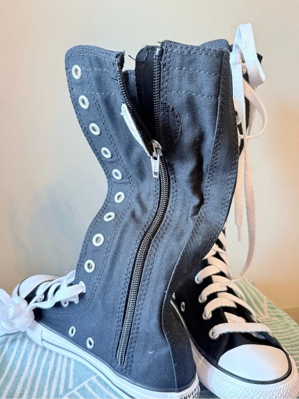 Converse Chuck Taylor All Star Knee High Shoes Youth 1 Black NWOT